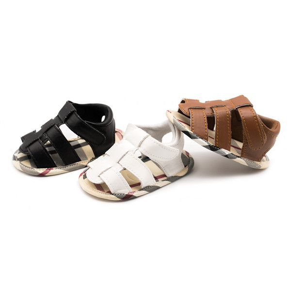 baby boy designer shoes Roman Style Infant sandal Plaid soft-soled Casual First Shoes Newborn Fashion sandal C4314