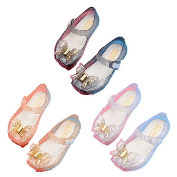 Butterfly Princess shoes 2018 summer new girl sandals factory direct children girls princess shoes Free ship A-557
