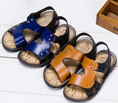 EUR 20-32 Summer Beach Cartoon Sandals Little Kids Children Shoes For sale cheap brand Girl Boy Slip yellow blue 1-6 years