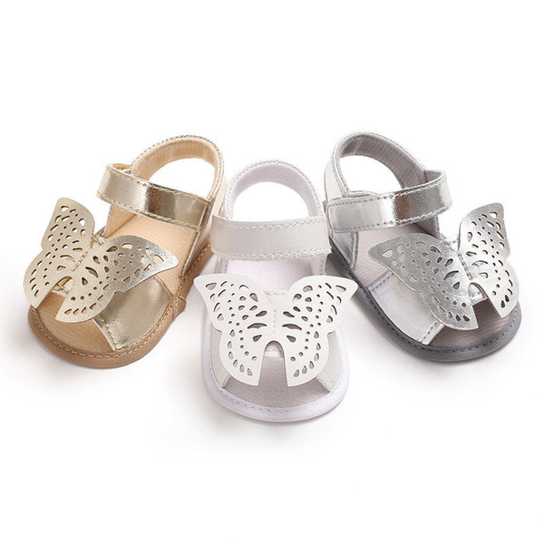 Cute Infant Baby Boys Girls Summer Sandals Hot Sale Newborn Baby Princess Sole Prewalker Soft Shoes Butterfly Sandals For 0-18M