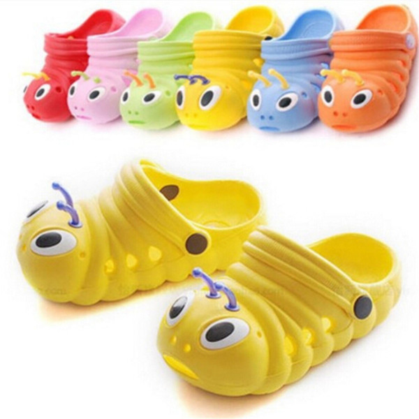 Kids Cute Caterpillar Garden Shoes Summer Sandals Child Boys and Girls Baby Sandals Indoor Slippers Slip