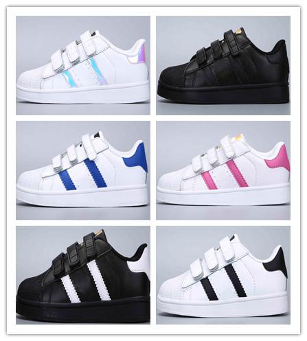 NEW Children's Shoes Kids Classic Style Shoes for Boys Girls White Green color musial Stan Smith Superstar Skateboarding Shoes size:24-35