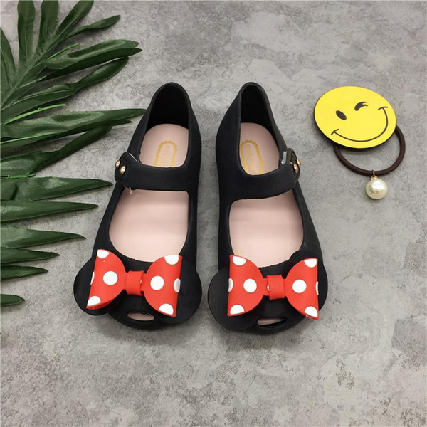 Mini Melissa New style Baby Girl Shoes Christmas Shoes Gift PVC Summer Sandals Girl Bow Design Three Colors