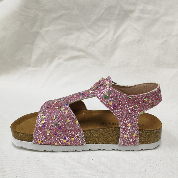 Kids Sandals Clogs Glitter Sandals for Girls Shinny PU Leather Stylish Shoes for Toddlers Corks Kids Footwear Sandales Kids