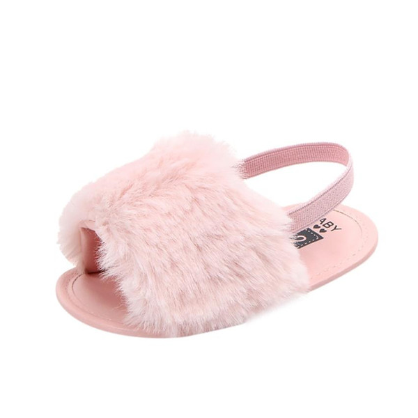 2018 New Hot Newborn Infant Baby Letter Solid Flock Soft Sandals Slipper Casual Shoes High Quality Lovely Gift
