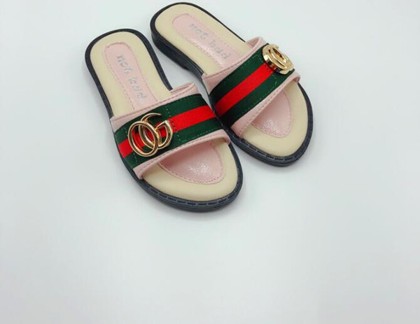 Retail Luxury shoes tendon shoes girls slippers soft bottom non-slip summer sandals children's gifts free shipping Size 26-33 512