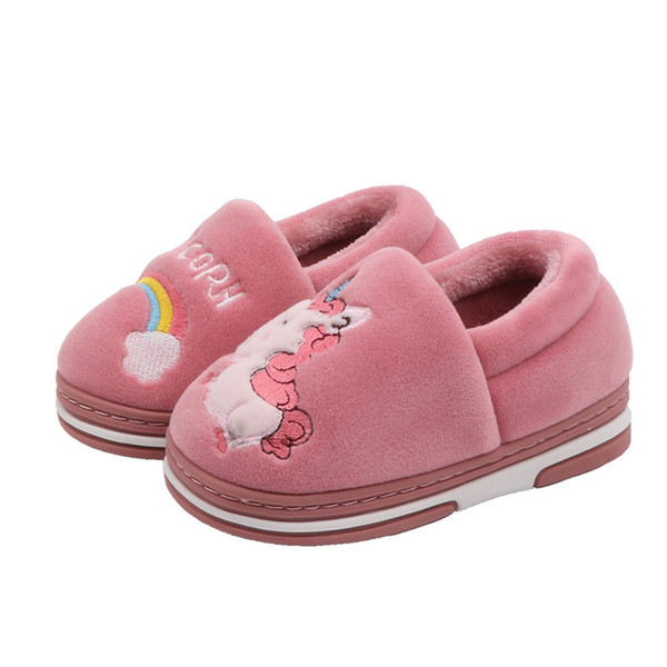 Boy and Gril Children's Cotton Slippers Warm Pack with Home Indoor Cartoon Cute Children's Cotton Shoes