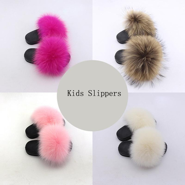 2019 Rass ple Kids Real Slippers Raccoon Slides Chinelos Menina Slippers Toddler Baby Girls Shoes Summer Flip Flops