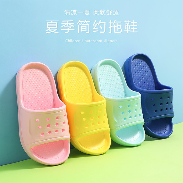 WENYUJH Kids Slippers for Girls Boys Home Slippers Solid Summer Children Sandals Flip Flop Sandals Non-slip Bath Shoes