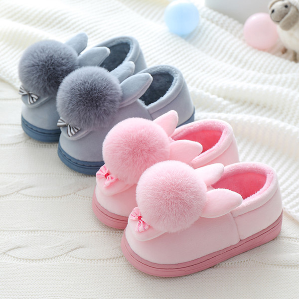 Autumn/winter children slippers kids baby girls cotton slippers home shoes fashion non-slip boys warm indoor plush soft
