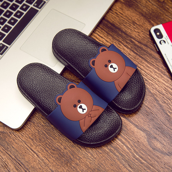 Slippers Kids Summer Girl Home Slippers Boys Flip Flop Children Indoor Cute Sandals Cartoon Little Bear Non-slip Beach Shoes