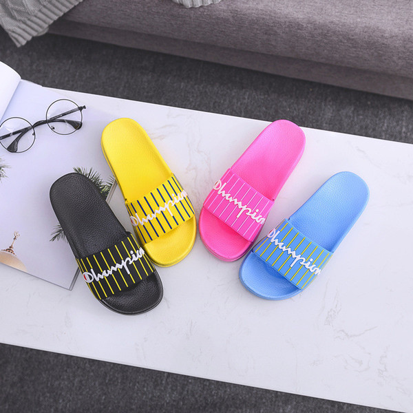 Champions Brand Designer Slipper Sandal Women Indoor Slipper Water Shoes Summer Flatform Rubber Flip Flop Outdoor Beach Bath Slippers C7406