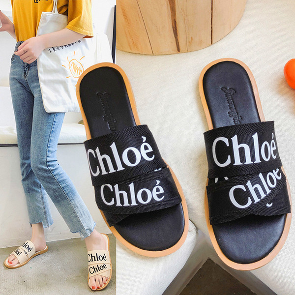 Fashion Letter Printed Slipper Summer Women Soft Sole High Quality Slipper Fashion Slip-on Flat Slide Outdoors Home Casual Sandals Shoes