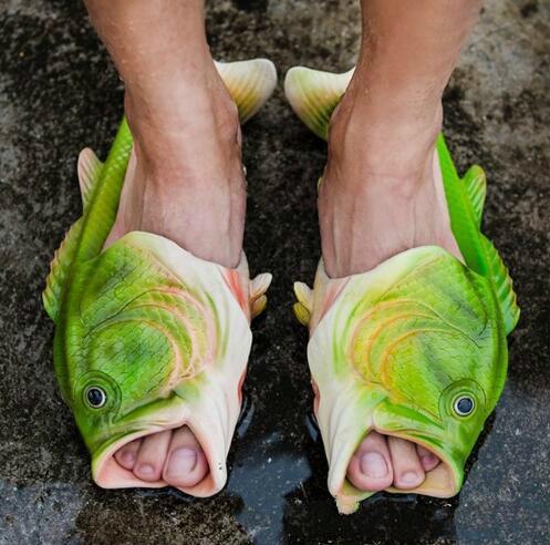 Family Slipper Creative Type Fish Boys Slippers Shoes Woman Personality Fish Sandals Kids Women Bling Flip Flops Slides Fish Beach Slippers