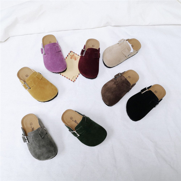 Spring Summer Kids Slides Cork Sandals with Buckle Boys Girls Antiskid Slipper Children 2019 Beach Casual Rome Shoes 10 Color Hotsell C41301