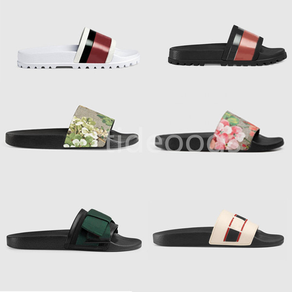 hococal Zapatillas rubber sandals floral brocade men's slippers gear bottom slippers ladies striped beach casual lace box hococal