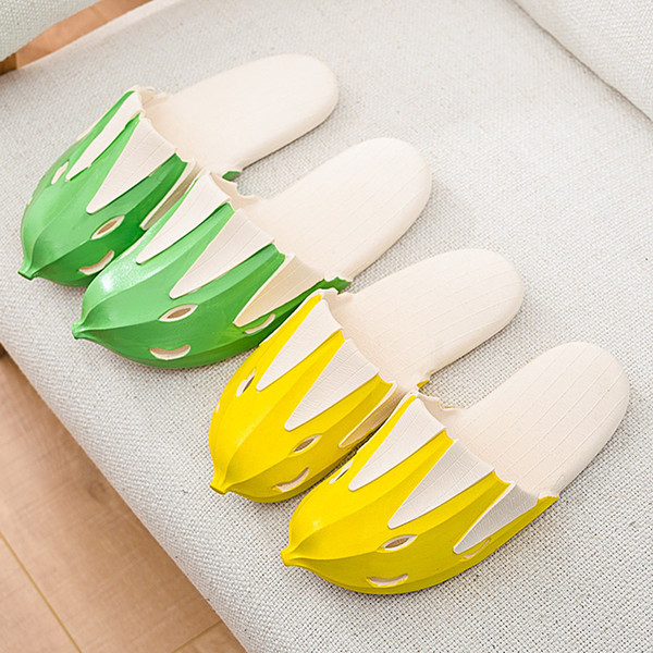 Cute Banana Slippers, Ugly Meng Xia Home Inner Slip-proof Bath Soft Bottom Creative Children Baotou Slippers Male