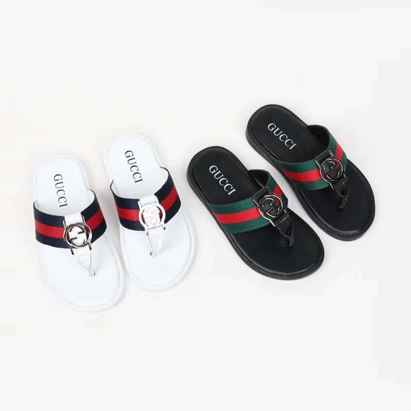 kid slipper Flip Flop black kid animal slipper summer fashion designer boy house slipper sandals Eu 21-35 send with box