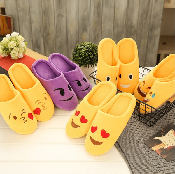 5 style Indoor Warm Emoji Slippers Cute House Slippers Smiley Emoticon Big kids Women Mens Fuzzy Funny Slippers for adults