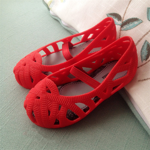 New Children Girl Openwork Baotou Breathable Flat Princess Shoes Beach Shoes 3 Colors Jelly Shoes For 3-6 Ages Kids