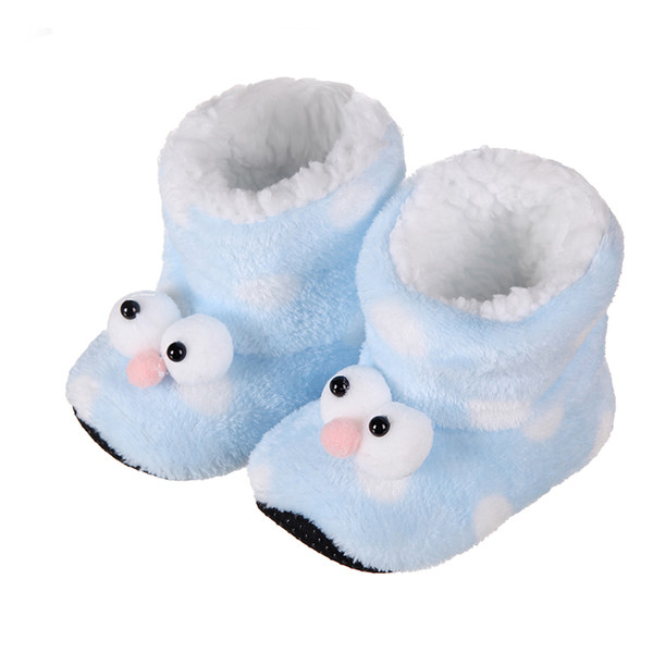 2018 New Indoor Home Slippers Flannel Shoes Plush Home Slippers Todder Baby Cute Cartoon Wooden Floor Cotton For Girls