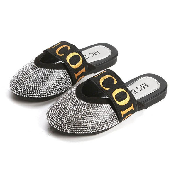 2019 new crystal Girls Slippers Fashion Kids Sandals kids shoes kids designer shoes girls sandals Summer Beach Sandals