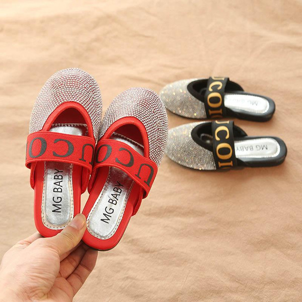 2019 new crystal Girls Slippers Fashion Kids Sandals kids shoes kids designer shoes girls sandals Summer Beach Sandals