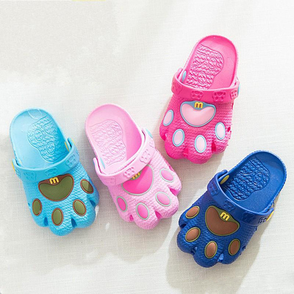 cartoon bear paw shoes children summer sandals baby boy girls hole beach shoes soft bottom prewalkers