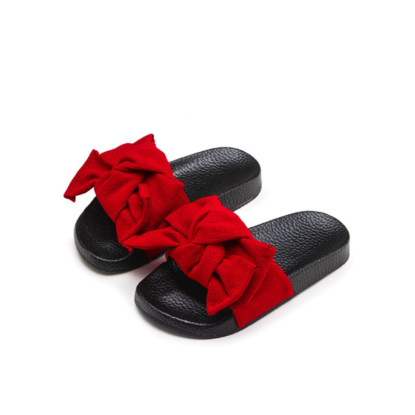 KIDS Summer Toddler Bow Children Slide Casual Beach Sandal Baby Girl Black Mule Kid Fashion Slip On Slipper