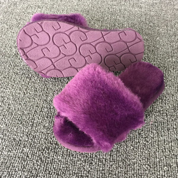 Baby Mother Slippers Fur Home Boys & Girls Warm Comfortable Fluffy Anti-Slip Shoes Indoor Child Slipper Wear for Kids Soft Sole Size 22-40