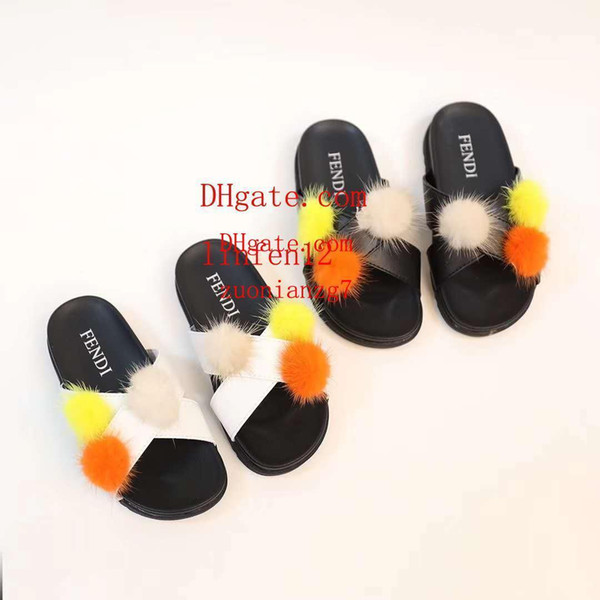 kids summer Slippers Baby Girls Boys soft Pompom decoration Home flip flops Soft bottom Leisure Beach Sandals kids shoes summer G-g1