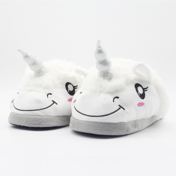 Cute baby adult sllipper cartoon animal unicorn shoes soft plush warm shoes Europe and America kids boys girls shoes