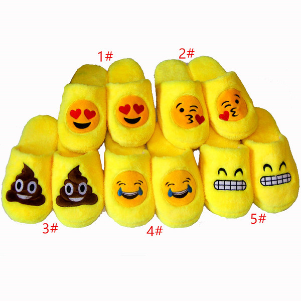 5 style Indoor Warm Emoji Slippers Cute House Slippers Smiley Emoticon Big kids Women Mens Fuzzy Funny Slippers for adults