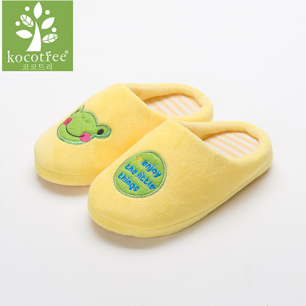 Kocotree Winter Kids Home Shoes Comfortable Cartoon Frog Children Slippers Warm Soft Bedroom Shoes Kids Boys Girls Slippers