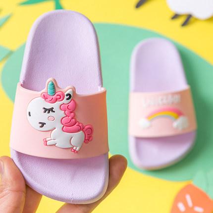 2019 new style Kids Girls Summer Flip Flops Boys Beach Wear Cartoon Striped Slippers Princess Girls Floral Sandals Flats