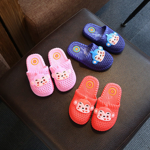 Hot !! Summer Baby Sandals Beach Slippers Shoes Cute Cartoon Monkey Soft Slipper Shoes Flat Kids Toddler Sandals Slippers Flip Flop