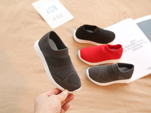 2019 Spring children's comfortable knitted non-slip socks shoes casual fashion soft-soled sneakers size 21-30