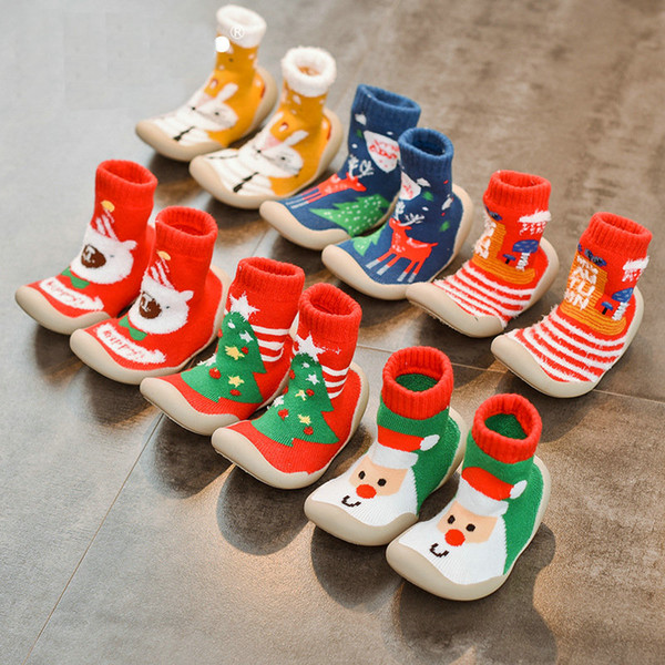 New Style Christmas Baby Socks Shoes Non-slip Wear-resisting Massage Soft Soles toddler Indoor outdoor Shoes