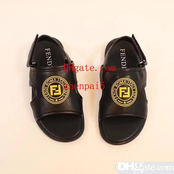 hot sale New Designer Brand Alphabetical black sandals Children shoes A20190501-035