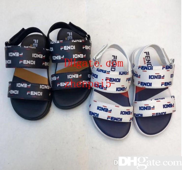 New Childrens Leather Flat-soled Sandals in Europe and America 2019 Boys and Girls Outdoor Slippers QT1904189