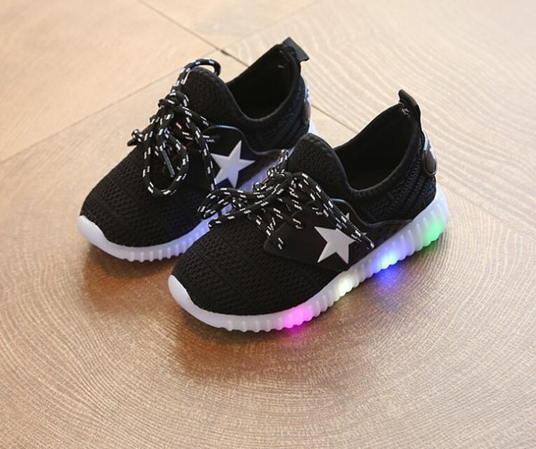 New spring and summer shoes for children, foreign trade flashing shoes, LED boys sports shoes for children