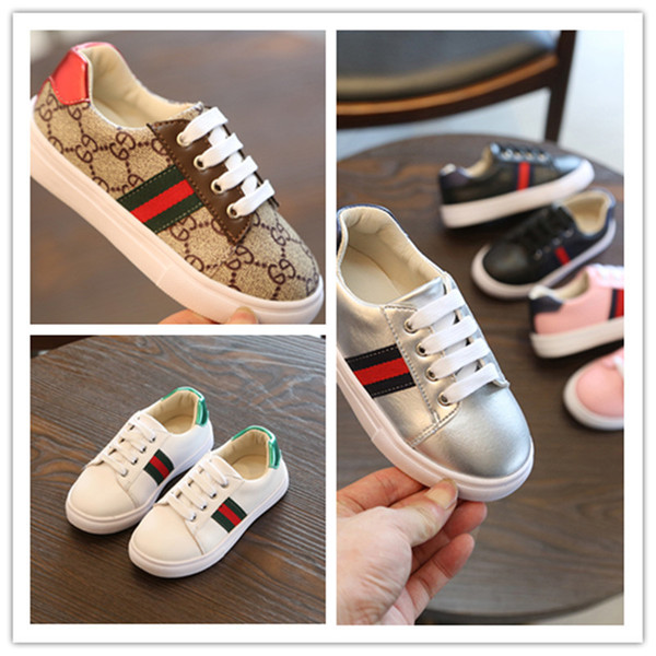 Children Leisure Time Skate Shoes Girl Casual 2018 Autumn New Pattern Child Sneakers Tide Brand Wholesale Stripe Decorate Multi Color