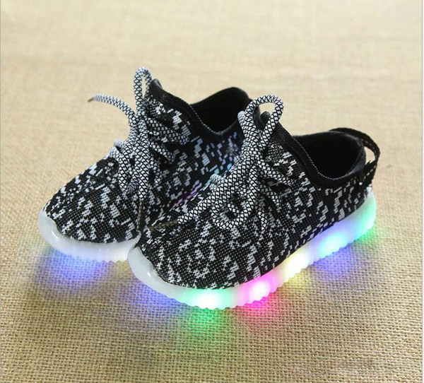 2019 Four Seasons New Children's LED Bright Light Shoes Casual Coconut Shoes For Boys And Girls Korean Knitting Versatile Children'