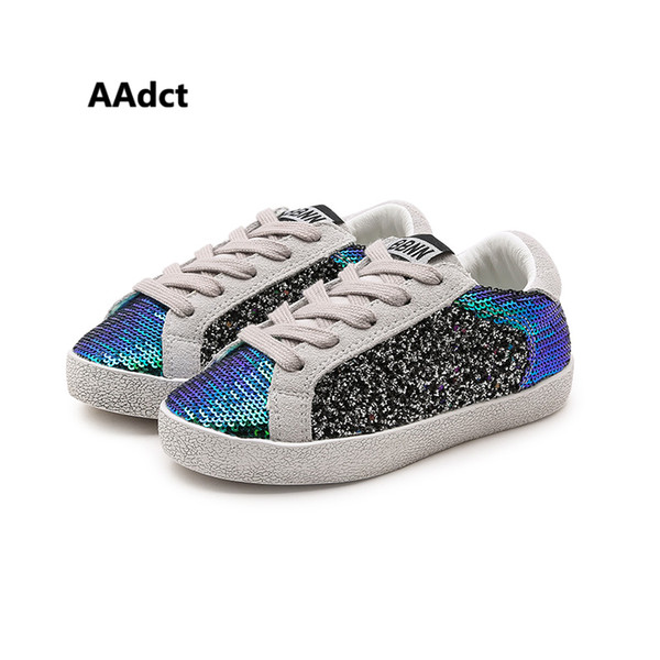 AAdct 2020 girls shoes new fashion Brand High-quality little kids shoes for girls Sequins children shoes