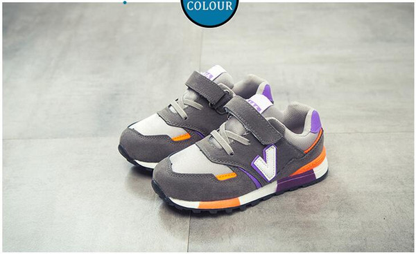 2019 New Kids Toddler Shoes For Baby Boys Girls Children Casual Sneakers Mesh Breathable Soft Shoes Orange Gray