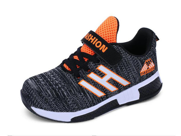 Jeff Sneaker big kids children grey orange cool Fashion Casual Shoes Comfortable Mesh Upper light weight