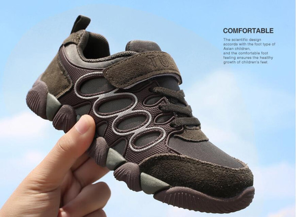 Jeff Sneaker kids Children Fashion Brown color Casual Shoes Comfortable Mesh Upper light weight