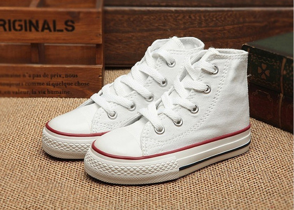 EU size 24-34 New brand kids canvas shoes fashion high - low shoes boys and girls sports canvas sports shoes