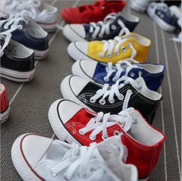 Promotional Hot Sale Kids Canvas Shoes Fashion High Low Children Shoes Boys and Girls Sports Classic Canvas Shoe Size 23-34