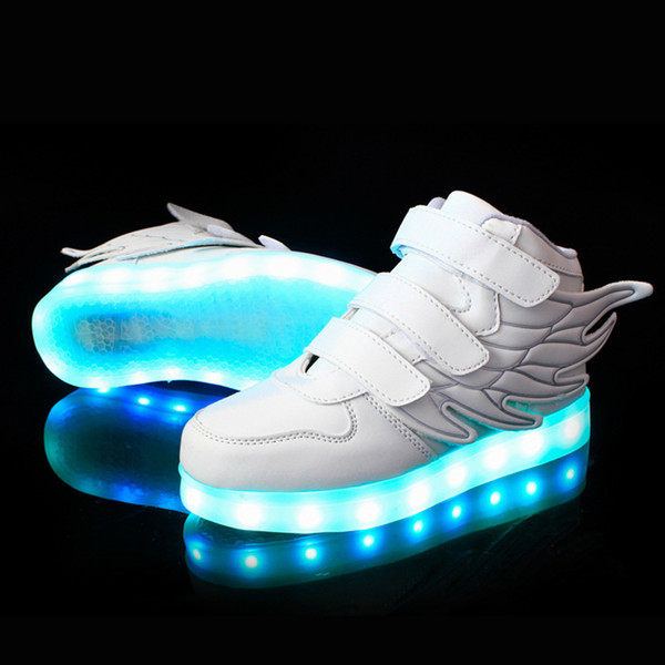 25-37 Size/ USB Charging Basket Led Children Shoes With Light Up Kids Casual Boys Girls Luminous Sneakers Glowing Shoe Infant